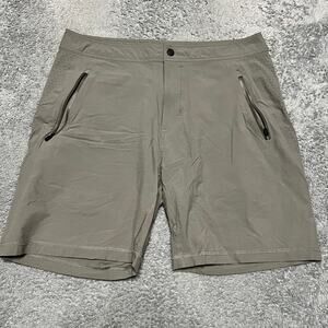 Mack Weldon Shorts Mens Large Gray Nylon Blend Lightweight Quick Dry Drawstring